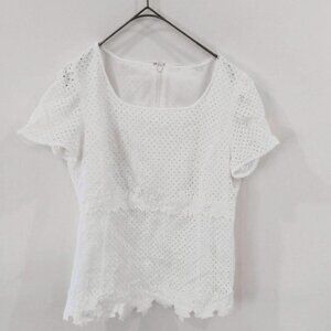 Trans Work Punched Blouse Cotton Lace